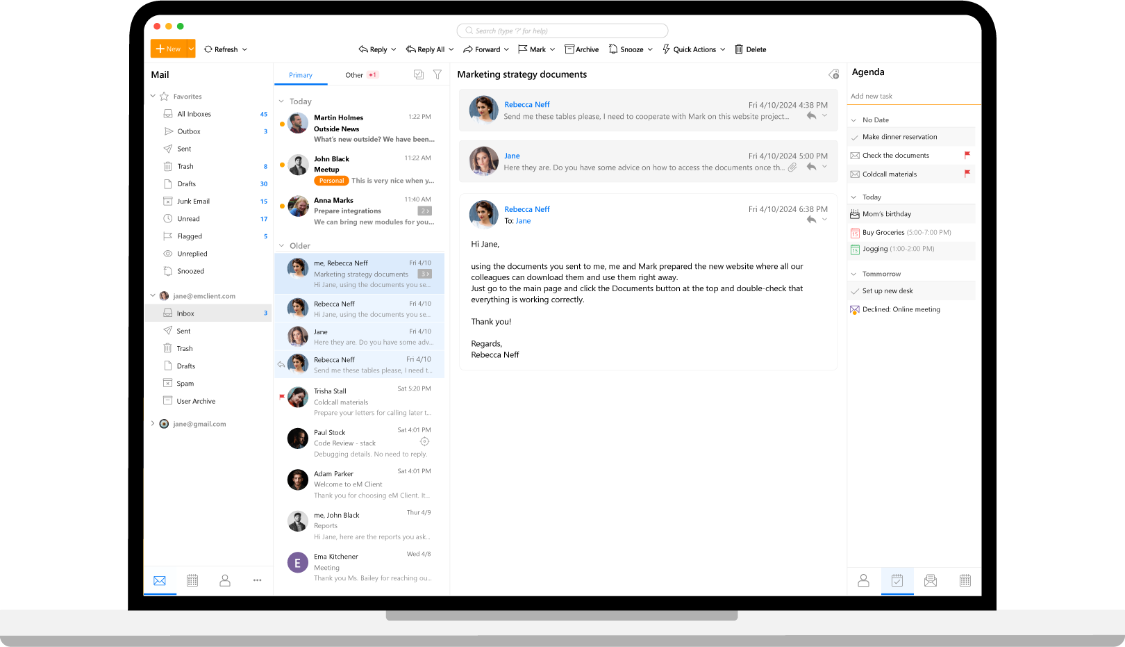 eM Client Mac 版介面預覽